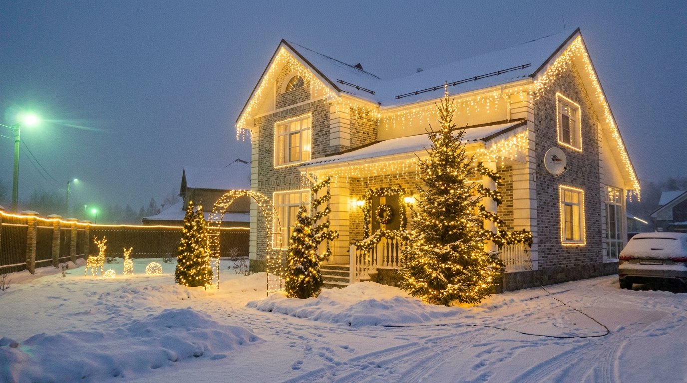 Новогоднее оформление домов